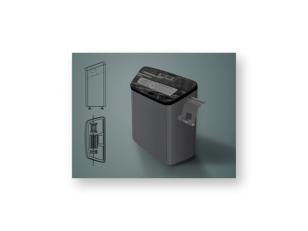 Cable Straightener (concept 2) Due to its clean design and manufacturability, this second design was the most popular with the customer. The concept is currently in the mechanics and electronics testing phase. Next steps: • Development of the casing in 3D (execution: Designest). • Realization of prototype. • Testing and optimization (execution: Designest in collaboration with the client).